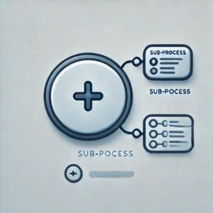 Dall·e 2024 07 26 15.27.57 A Minimalist Digital Illustration Symbolizing The Bpmn Element 'sub Process.' The Design Should Feature A Rounded Rectangle With A Small '+' Sign, Ind