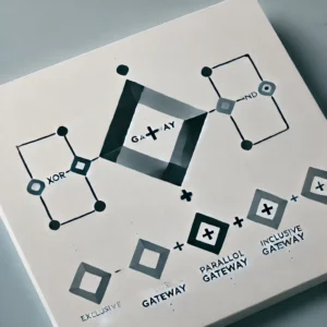 Dall·e 2024 07 26 15.29.09 A Minimalist Digital Illustration Symbolizing The Bpmn Element 'gateway.' The Design Should Feature A Simple Diamond Shape, Representing Decision Poin