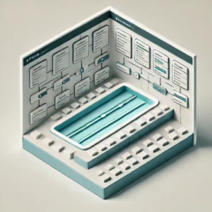 Dall·e 2024 07 26 15.32.51 A Minimalist Digital Illustration Symbolizing The Bpmn Element 'swimlanes,' Resembling A Layout From A Bpmn Editor Or Modeler. The Design Should Featu